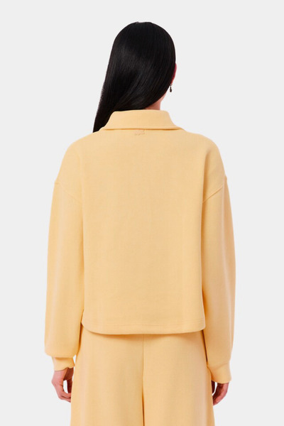 poupee Polo Neck Yellow Sweatshirt, Women's Yellow Sweatshirt, 3-Thread Sweatshirt