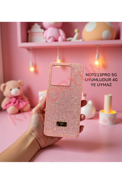 Kılıforyum Redmi Note13Pro 5g Case Does Not Fit 4g Diamond Luxury Rhinestone Glitter / Velvet Lining Inside – Premium Series