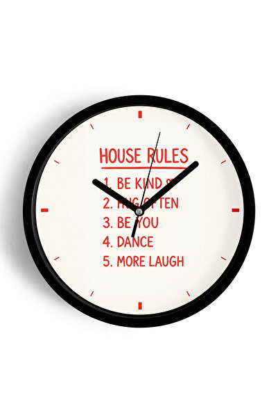 JHAAR Design modern cu litere - „Reguli de casă” - Ceas de perete „Reguli de ...