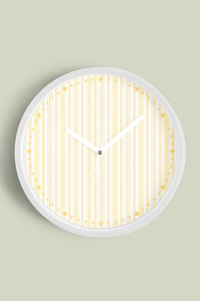 JHAAR ساعة حائط بتصميم عصري مخطط بالألوان - 25 سم - هيكل أبيض مع زجاج أمامي -...