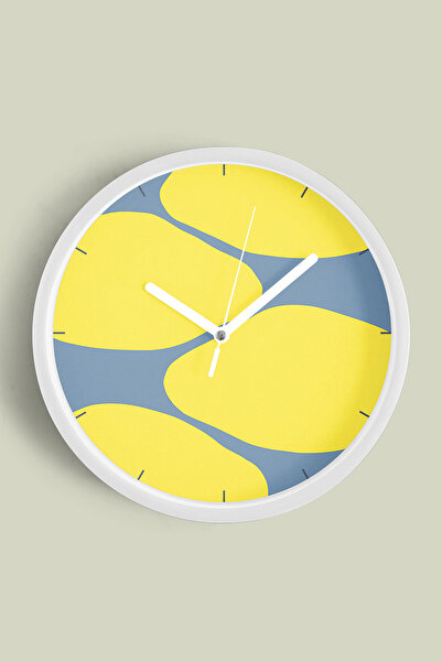 JHAAR ساعة حائط بتصميم عصري - 25 سم - هيكل أبيض مع واجهة زجاجية - آلية صامتة