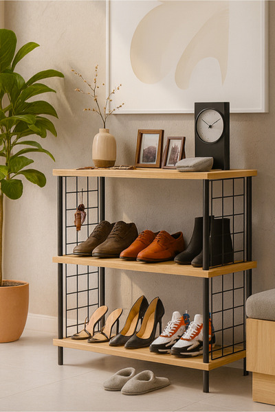 PEKA 3 Raflı Ayakkabılık – Kitaplık, Banyo & Mutfak Düzenleyici