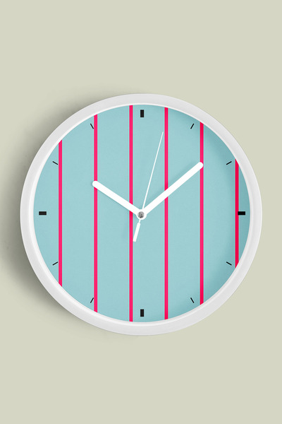 JHAAR Ceas de perete modern cu design cu dungi verticale - 30 cm - Carcasă al...