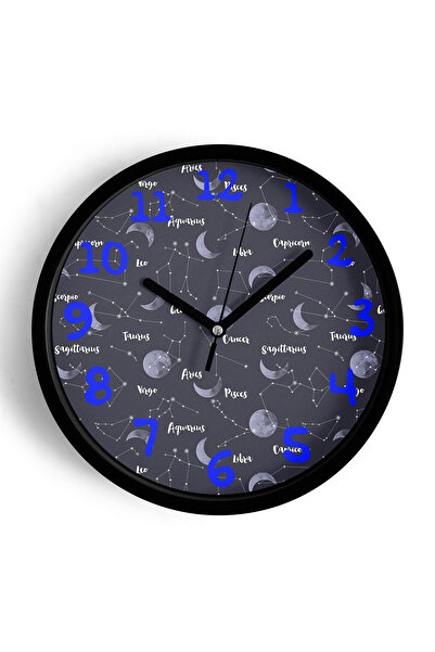 JHAAR ساعة حائط حديثة لغرفة الأطفال بتصميم نجوم الأبطال - 30 سم - هيكل أسود م...