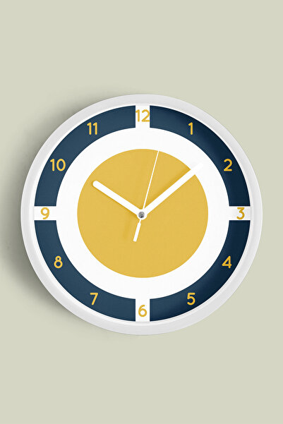 JHAAR ساعة حائط حديثة بتصميم هندسي تجريدي - 35 سم - هيكل أبيض مع واجهة زجاجية...