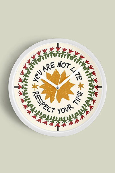 JHAAR تصميم حديث مكتوب عليه - ساعة حائط 'لا تتأخر' - 30 سم - علبة بيضاء مع زج...