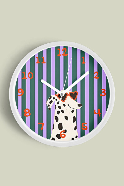 JHAAR Ceas de perete modern cu câine dalmatian - Ceas de perete pentru camera...