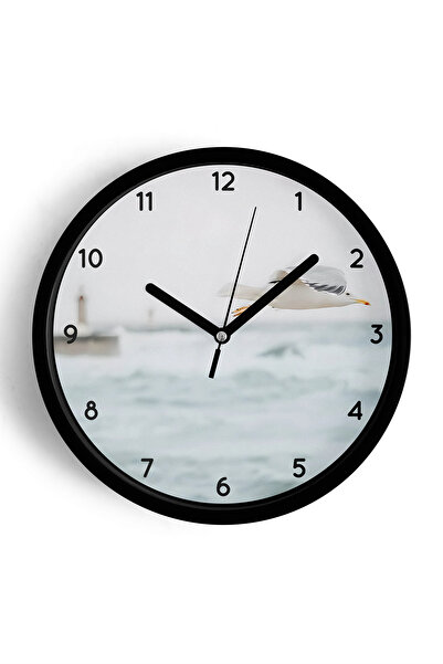 JHAAR ساعة حائط حديثة بتصميم تجريدي لمناظر طبيعية وطيور النورس - 30 سم - هيكل...