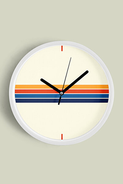 JHAAR ساعة حائط بتصميم عصري - 30 سم - هيكل أبيض مع واجهة زجاجية - آلية صامتة