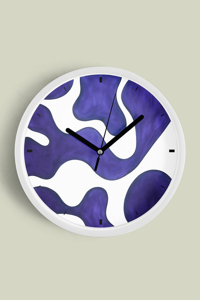 JHAAR Abstract - Bohemian Modern Wall Clock - 42cm - White Case with Glass Fr...