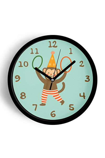 JHAAR Ceas de perete pentru camera copiilor cu maimuță drăguță care face spec...