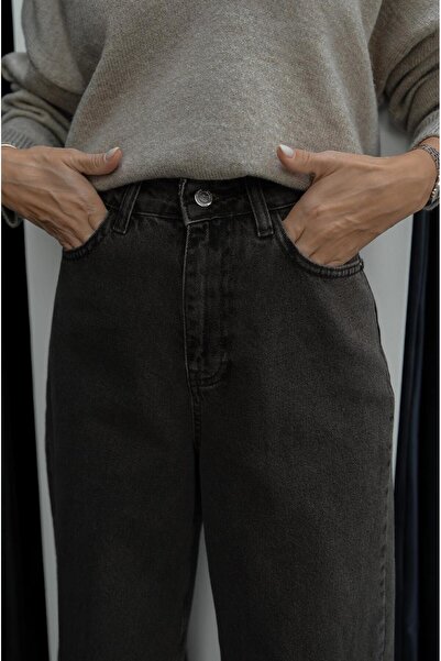 Havoş Bitter Brown Wide-Leg Washed Jeans