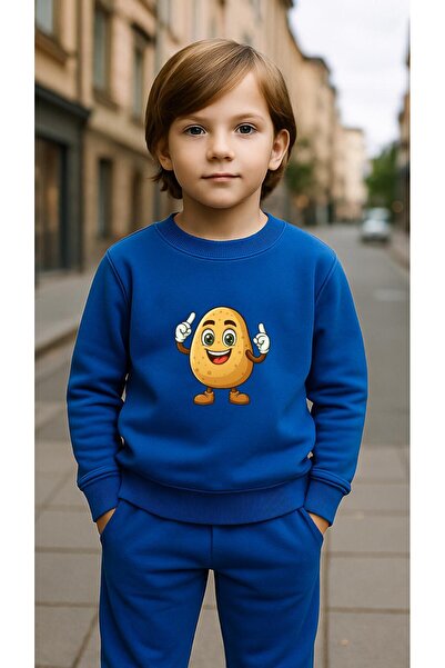 playwear Παιδικό Φούτερ Σετ ΠΑΤΑΤΕΣ με στάμπα για κορίτσια και αγόρια, με λαι...