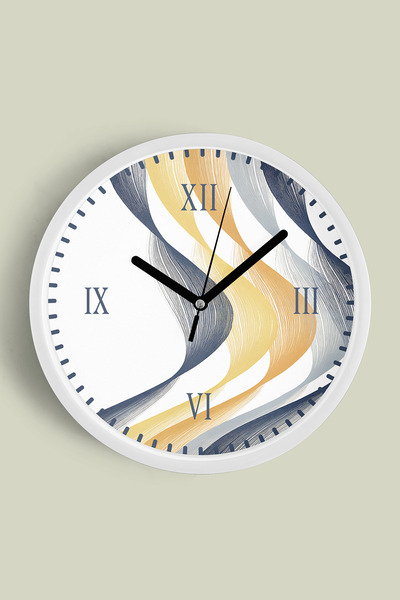 JHAAR Abstract - Ceas de perete modern boem - 30cm - Carcasă albă cu sticlă f...