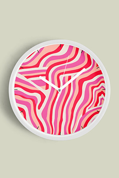 JHAAR ساعة حائط حديثة بتصميم تجريدي - 35 سم - هيكل أبيض مع زجاج أمامي - آلية ...