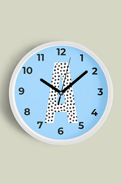 JHAAR Ceas de perete pentru camera băieților A Harfi - 42cm - Carcasă albă cu...