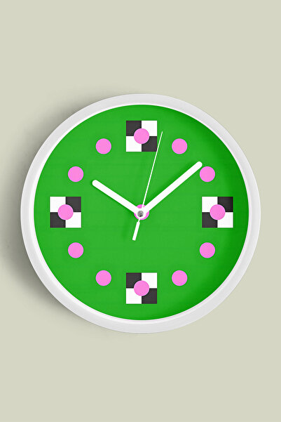 JHAAR Ceas de perete modern cu tematică geometrică - abstractă - 35 cm - Carc...