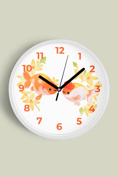 JHAAR Ceas de perete pentru camera copiilor cu design drăguț cu pești - 35 cm...