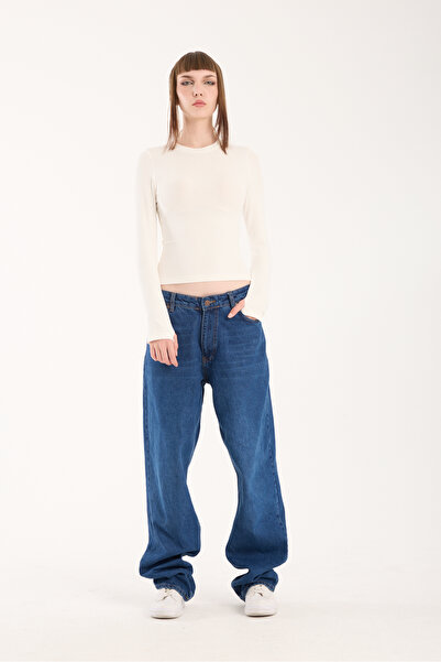 MAİMODA Women's Crew Neck Fingerless Bodysuit