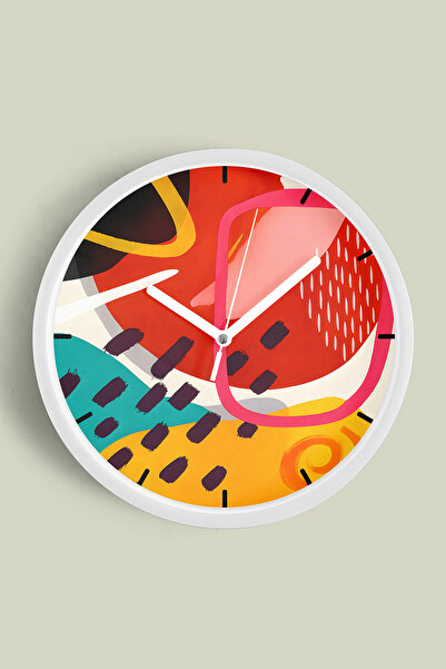 JHAAR ساعة حائط حديثة - 30 سم - هيكل أبيض مع واجهة زجاجية - آلية صامتة