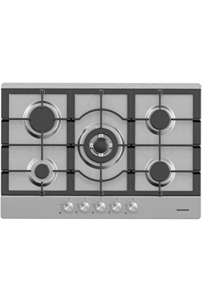 Heinner HBH-M705IWFIX Built-in Gas Hob, 5 Burners, Cast Iron Grate, Wok, Electric Ignition, Safety,