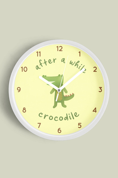 JHAAR Ceas de perete modern pentru camera copiilor cu crocodil drăguț - 42 cm...