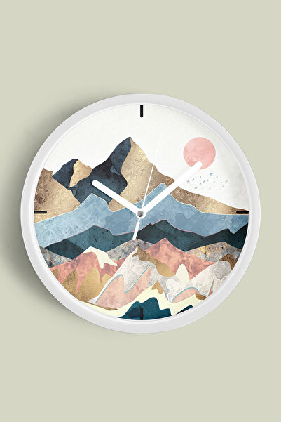 JHAAR Ceas de perete cu design modern abstract - 30 cm - Carcasă albă cu stic...