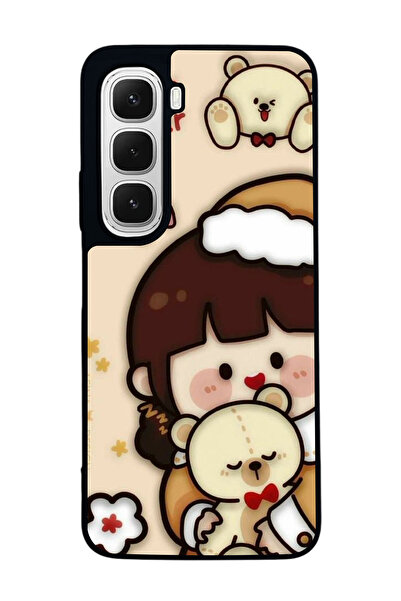 Aksel Kılıf متوافق مع هاتف INFINIX Hot 60 مطبوع ، أسود غير لامع، سيليكون ناعم...