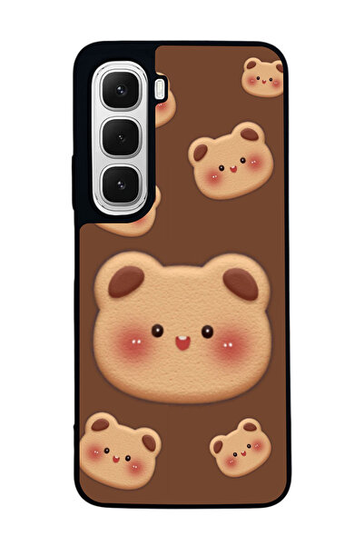 Aksel Kılıf متوافق مع هاتف INFINIX Hot 60i مطبوع ، أسود غير لامع، سيليكون ناع...