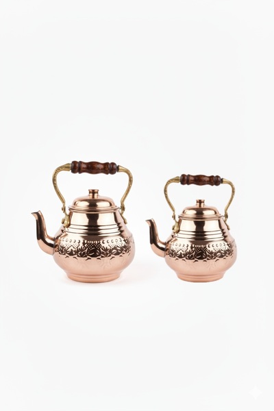 Haale Copper Teapot Set with Top Handle Medium Size 2+1 Lt