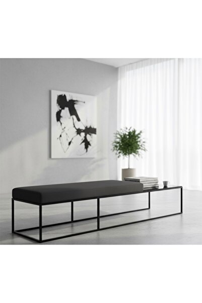 BEÇA HOME Modern bank 160 cm Gri suni deri