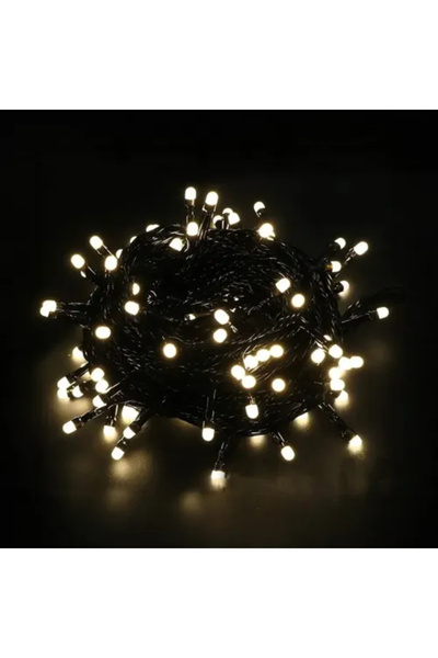 Genel Markalar 10m 100 Led Boncuk Lamba Gün Işığı Siyah Kablo