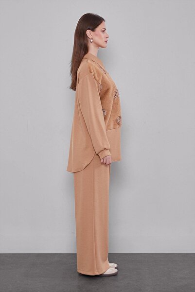 Levidor Camel rose detailed double set