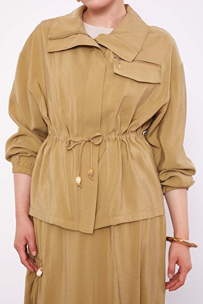 Levidor Green Hidden Zipper Detailed Skirt Set