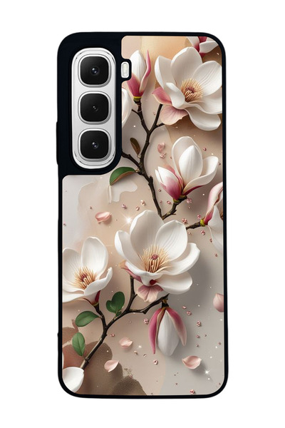 Aksel Kılıf متوافق مع هاتف INFINIX Hot 60i مطبوع ، أسود غير لامع، سيليكون ناع...