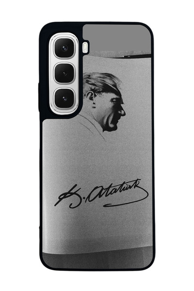 Aksel Kılıf متوافق مع هاتف INFINIX Hot 60i مطبوع ، أسود غير لامع، سيليكون ناع...