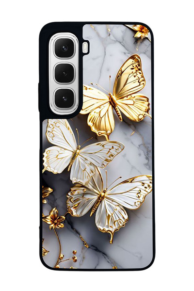 Aksel Kılıf متوافق مع هاتف INFINIX Hot 60 مطبوع ، أسود غير لامع، سيليكون ناعم...