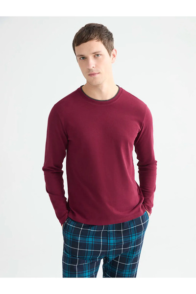 LC Waikiki Crew Neck Long Sleeve Men's Pajama Top