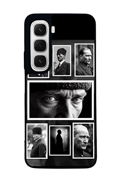 Aksel Kılıf متوافق مع هاتف INFINIX Hot 60 مطبوع ، أسود غير لامع، سيليكون ناعم...