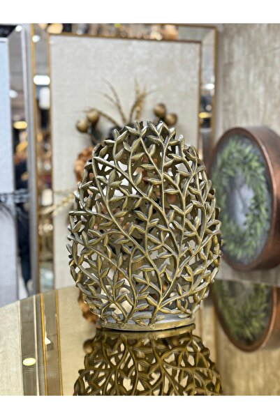 city gold ESKİTME PİRİNÇ VAZO 35 CM