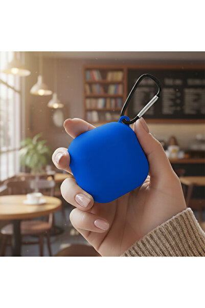 Samsung CaseOnn Galaxy Buds FE - Buds Core Kılıf Askı Aparatlı Mat Silikon Mavi