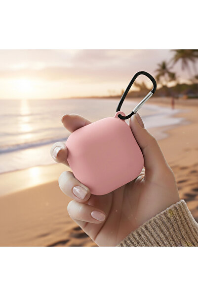 Samsung CaseOnn Galaxy Buds 2 - Buds 2 Pro Kılıf Askı Aparatlı Mat Silikon Pudra