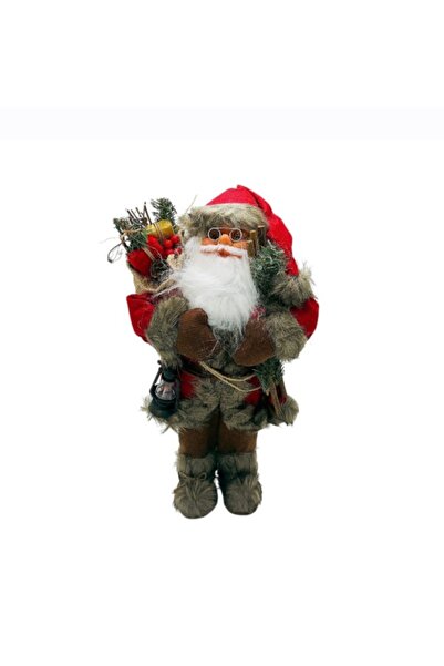 NO NAME Decorative Santa Claus 45 cm rustic with sack, branches and lamp