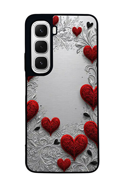 Aksel Kılıf متوافق مع هاتف INFINIX Hot 60i مطبوع ، أسود غير لامع، سيليكون ناع...