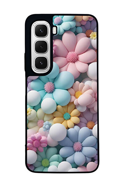 Aksel Kılıf متوافق مع هاتف INFINIX Hot 60i مطبوع ، أسود غير لامع، سيليكون ناع...