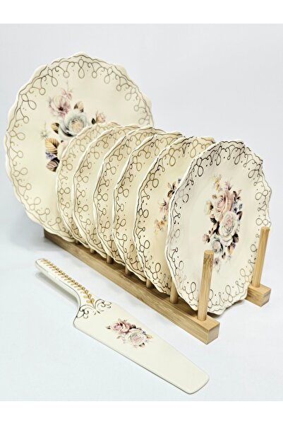 Casalina Set of dessert plates, cake palette, large plate vintage floral style