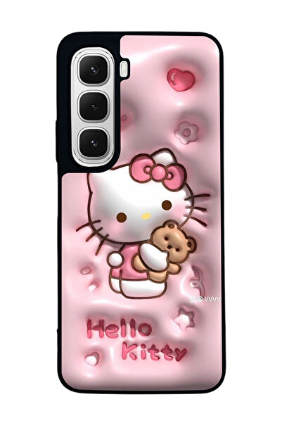 Aksel Kılıf متوافق مع هاتف INFINIX Hot 60i مطبوع ، أسود غير لامع، سيليكون ناع...