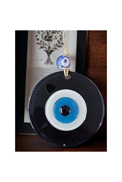 Yedaye Black Evil Eye Beaded Wall Ornament 10 cm Glass Wall Decor