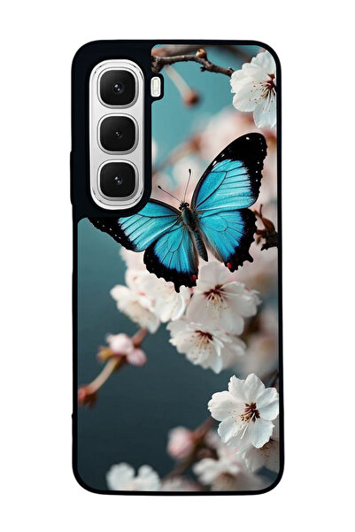 Aksel Kılıf متوافق مع هاتف INFINIX Hot 60i مطبوع ، أسود غير لامع، سيليكون ناع...