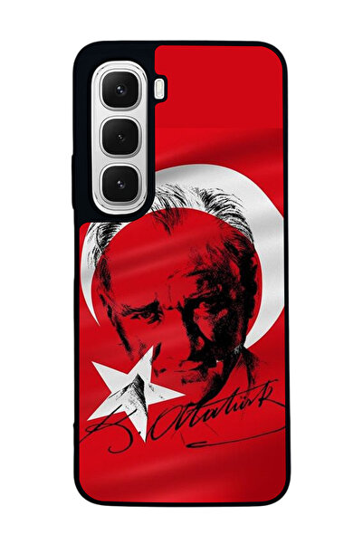 Aksel Kılıf متوافق مع هاتف INFINIX Hot 60i مطبوع ، أسود غير لامع، سيليكون ناع...